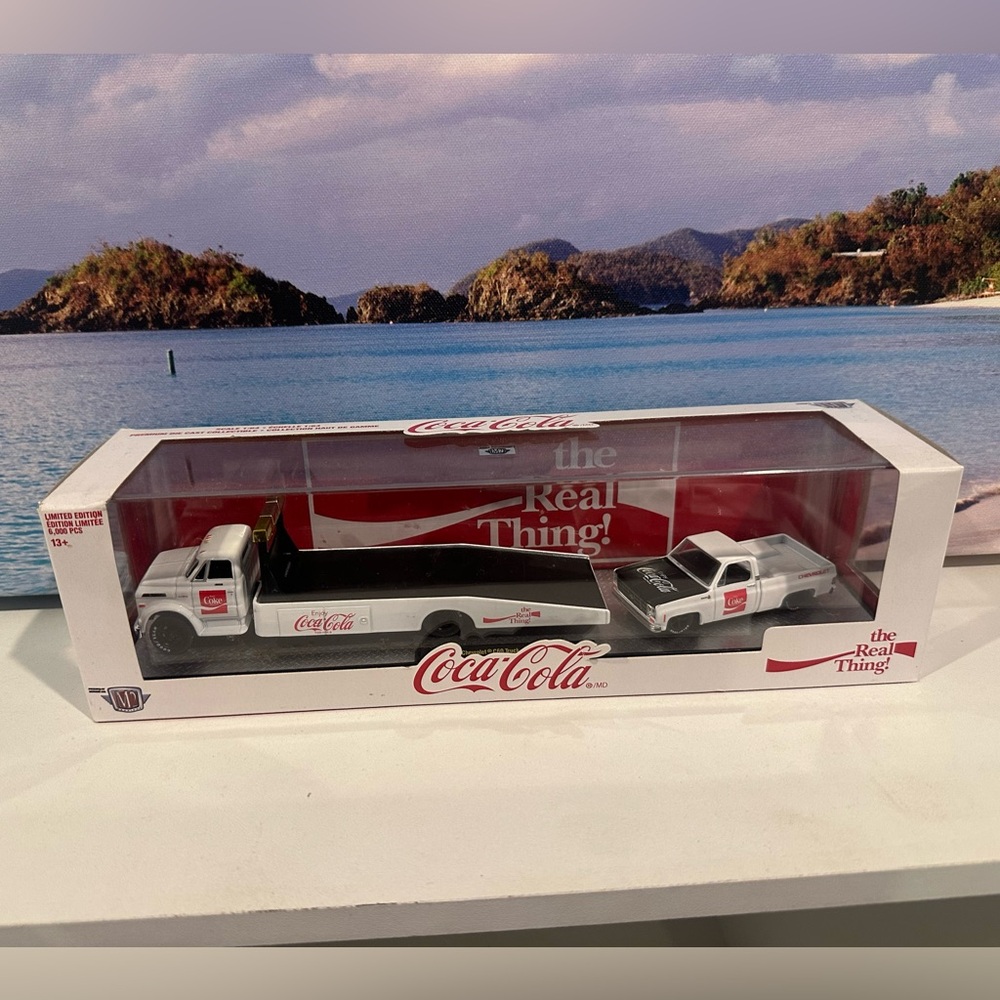 Coca-Cola Red and White Diecast Truck Set